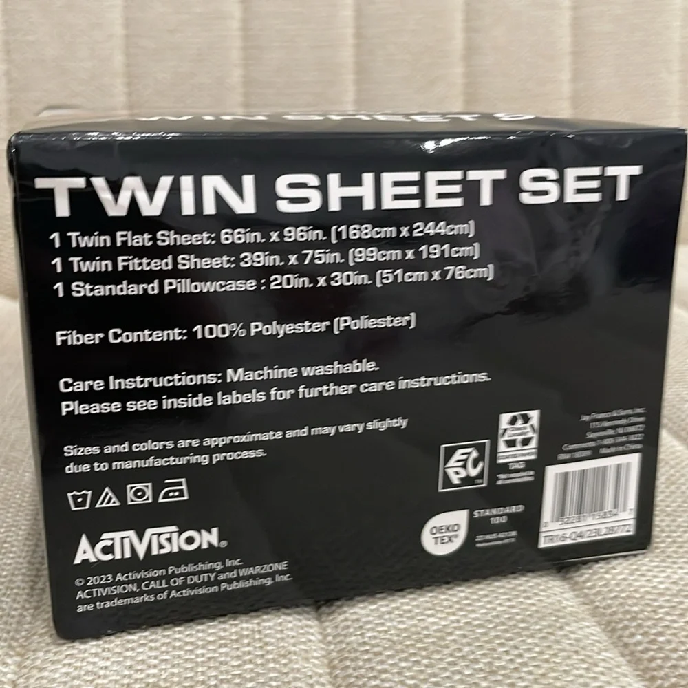 NEW Call of‎ Duty Warzone Twin Sheet Set 3 Piece Microfiber Bedding Skull Logo
